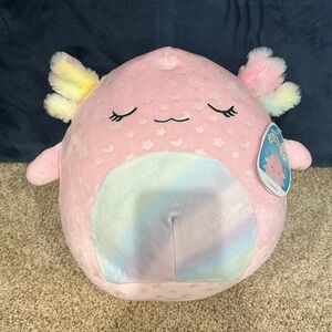 NEW SQUISHMALLOWS Axolotl Cressida 12 inch pink glow-in-the-dark star NWT